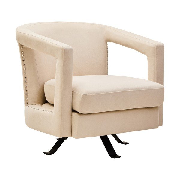 Poltrona beige girevole con rivestimento in velluto Hestia – Premier Housewares