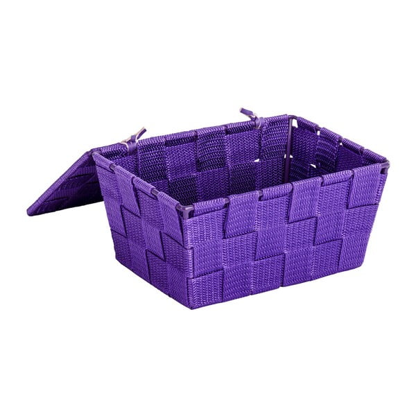 Fialový košík s víkem Wenko Adria, 14 x 19 cm-image-2