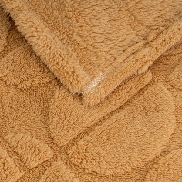 Coperta gialla in micropile 130x160 cm Mid Century – Casa Selección-image-1