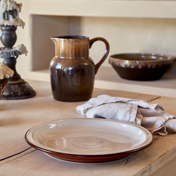 Piatto in gres beige mattone ø 26 cm Poterie - Casafina-image-1