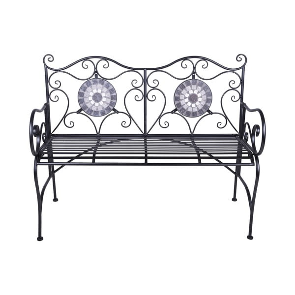 Panca da giardino nera in metallo Jalua – Garden Pleasure