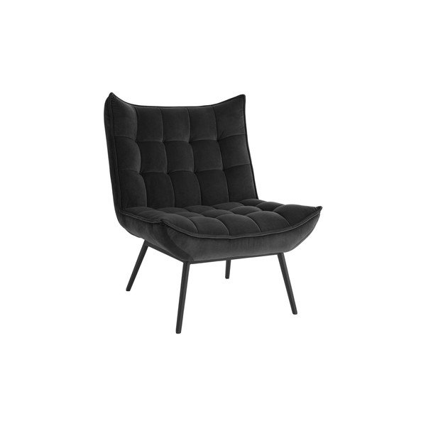 Poltrona nera con rivestimento in velluto Legend – Ellos Home