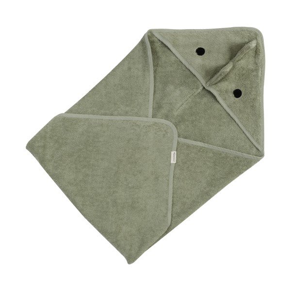 Asciugamano per neonato in cotone verde con cappuccio 75x75 cm Dinosaur - Kindsgut-image-3