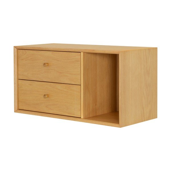 Componente - cassetti in rovere decorato in colore naturale 43x33 cm Z - Tenzo-image-1