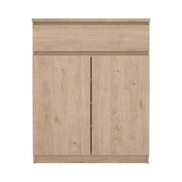 Cassettiera di colore naturale con effetto rovere 80x100x40 cm Naia – Tvilum
