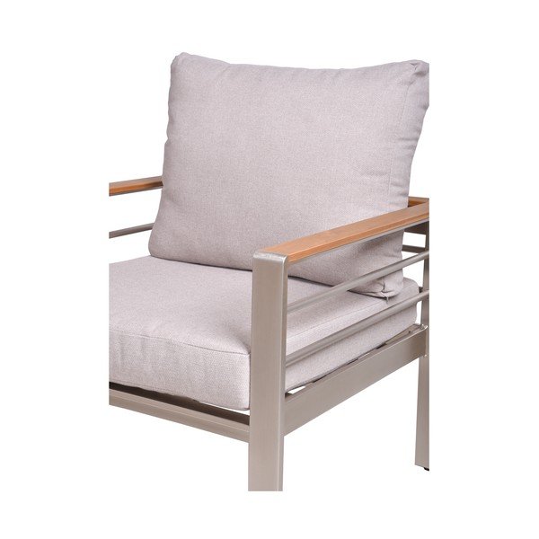 Set da giardino in metallo grigio 4 posti Florence - Garden Pleasure-image-2