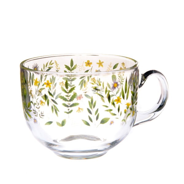 Tazza verde in vetro 500 ml Wildflowers – Dakls