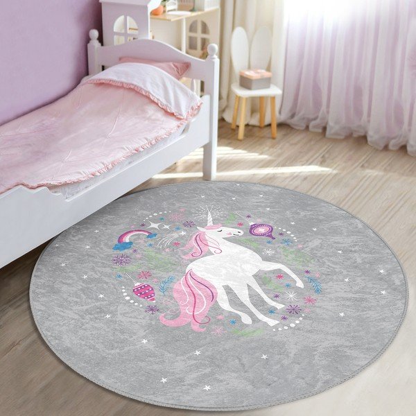 Tappeto grigio per bambini ø 120 cm Comfort - Mila Home-image-2