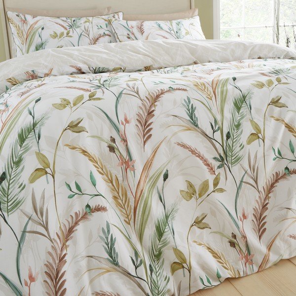 Biancheria da letto beige e bianca in cotone per letto matrimoniale 200x200 cm Ornamental Grasses - RHS-image-4