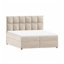 Letto matrimoniale imbottito bianco crema con spazio contenitivo 180x200 cm Flip - Ropez