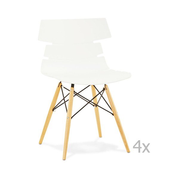 Set di 4 sedie da pranzo bianche Design Strata - Kokoon