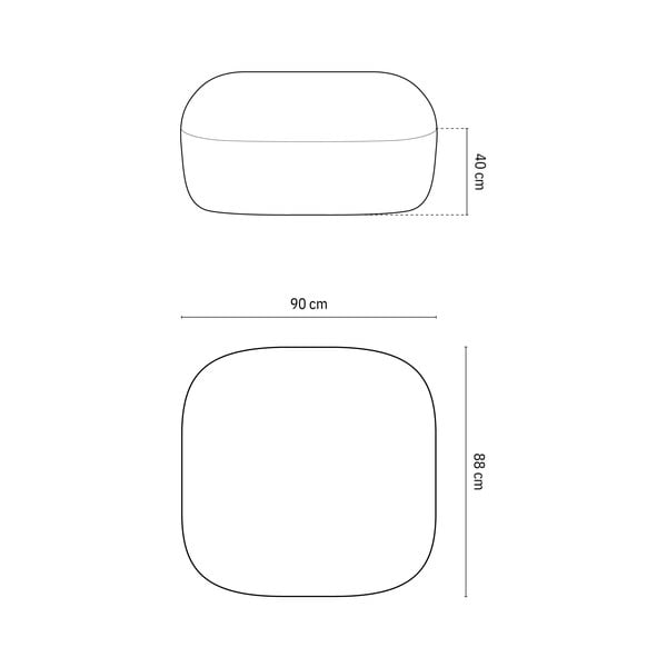 Pouf in tessuto bouclé verde Jenny - Micadoni Home-image-2