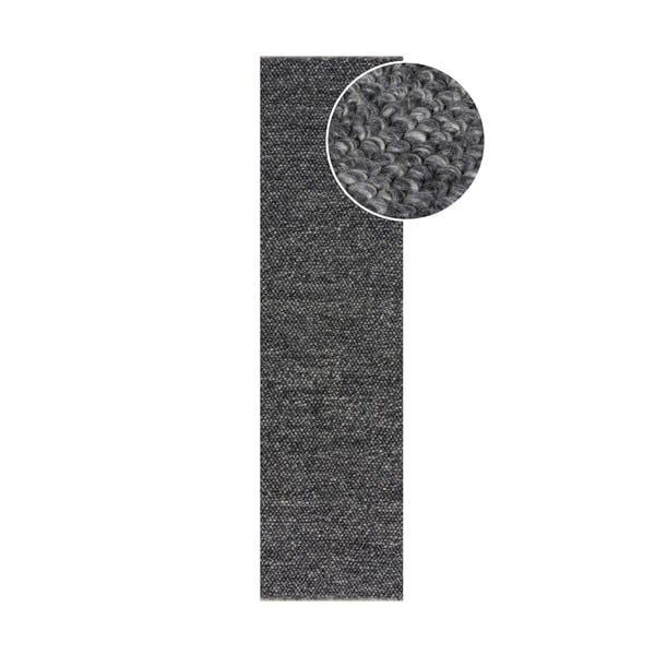 Tappeto in lana grigio scuro 60x230 cm Minerals - Flair Rugs