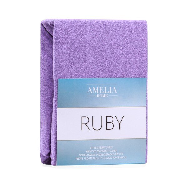 Lenzuolo elastico viola per letto matrimoniale Ruby Purple, 220-240 x 220 cm - AmeliaHome-image-2