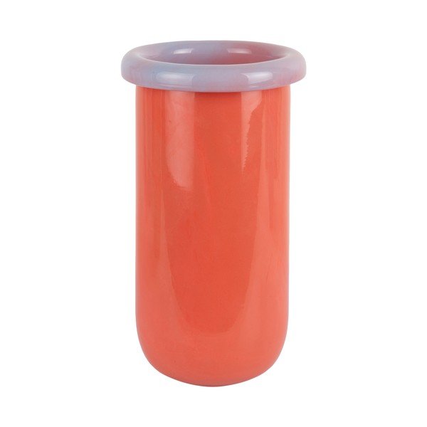 Vaso arancione in vetro (altezza totale 25 cm) Plegado  – PT LIVING