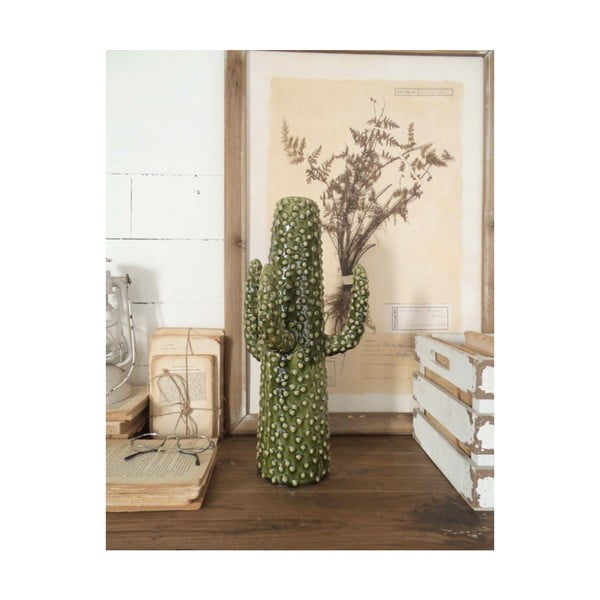 Statua in ceramica verde Cactus Summer In Italy, altezza 41 cm - Orchidea Milano