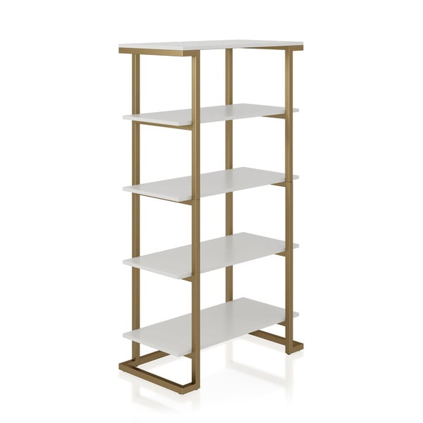Scaffale in bianco-oro Ella, 76 x 141 cm Camila - CosmoLiving by Cosmopolitan-image-4