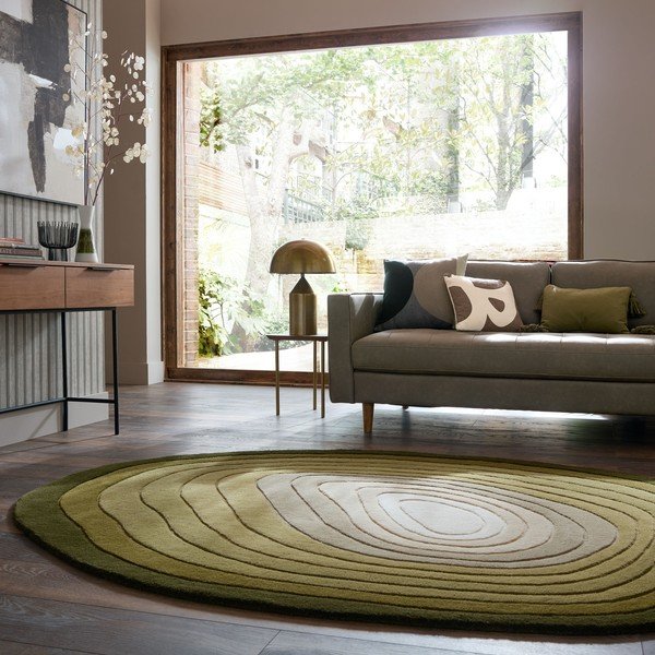 Tappeto verde in lana tessuto a mano 200x290 cm Puddle Ombre  – Flair Rugs-image-1