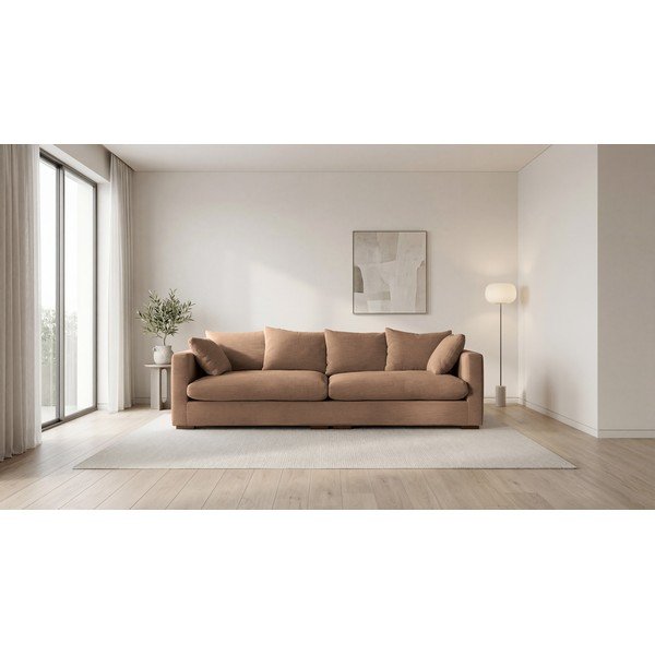 Divano in velluto a coste marrone chiaro 266 cm Comfy - Scandic-image-4