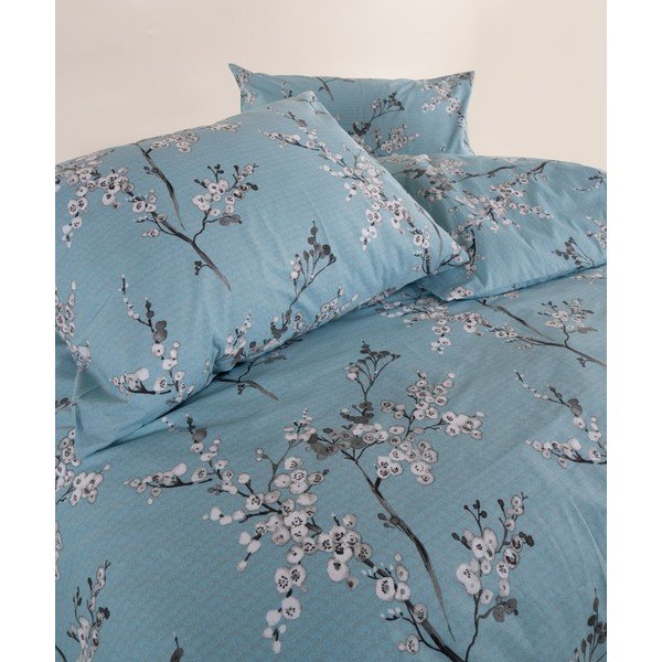 Set copripiumino e federa blu in cotone renforcé per letto singolo 140x200 cm Blue Floral – Mila Home Luxury-image-4