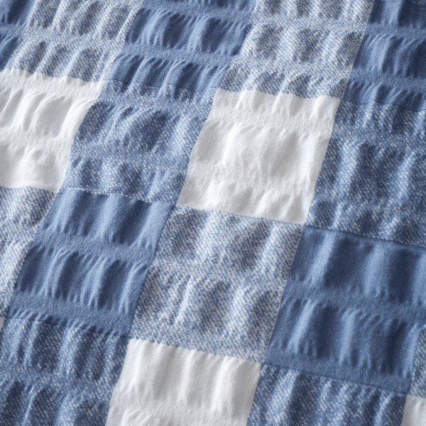Lenzuola di flanella blu per letto matrimoniale 200x200 cm Gingham Check - Catherine Lansfield-image-4
