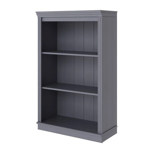 Libreria grigia in pino massiccio 74x118x35 cm Anita – Støraa-image-2