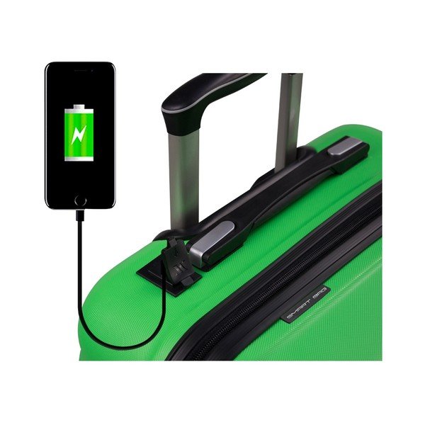 Valigia da viaggio verde su ruote con porta USB Valigia da cabina My Valice COLORS RESSNO - Myvalice-image-2