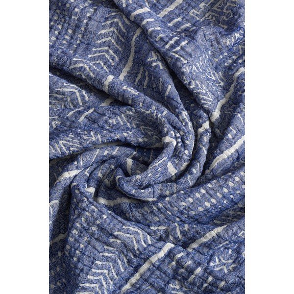 Copriletto in mussola blu per letto matrimoniale 220x240 cm Etno - Mijolnir-image-1