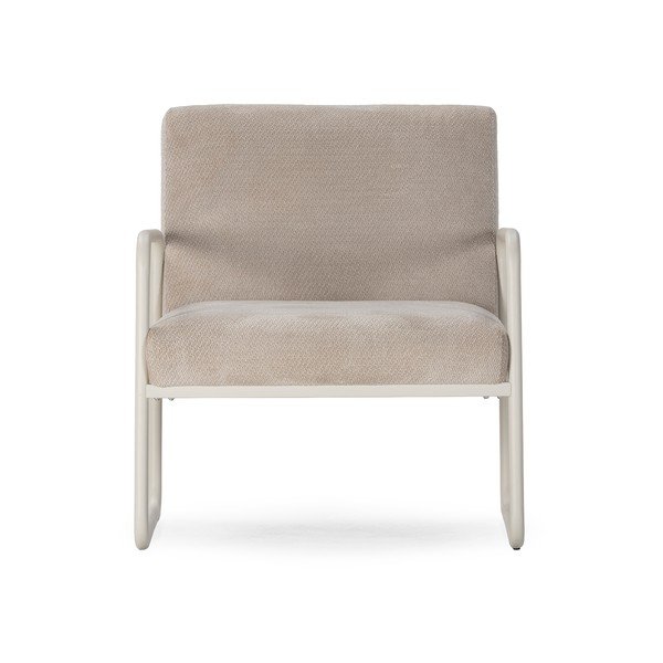 Poltrona beige con rivestimento in ciniglia Vince – MOME-image-2