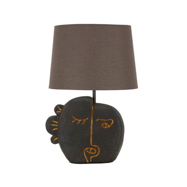 Lampada da tavolo marrone con paralume in tessuto (altezza totale 39,5 cm) Tribal – Mauro Ferretti