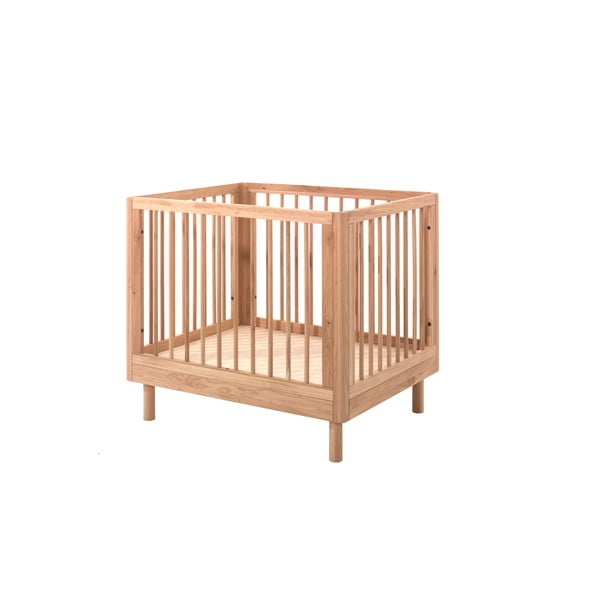 Lettino di colore naturale in rovere massiccio 95x75 cm Forrest – Vipack