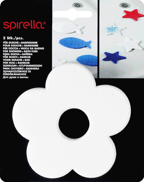 Set di tappetini antiscivolo per bambini 5 pz per la vasca 12x11,5 cm Funky – Spirella-image-2