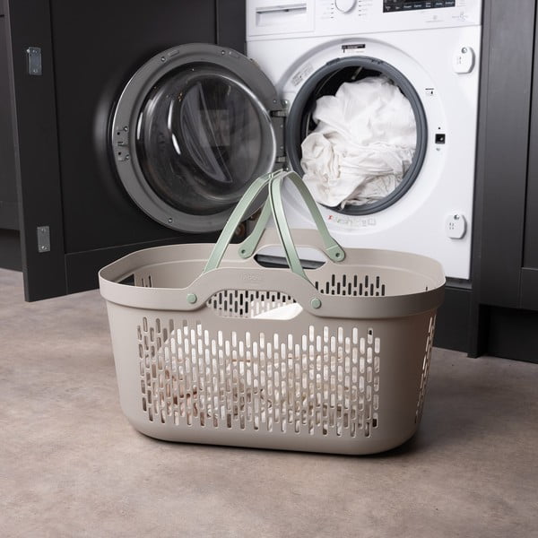 Cesta per il bucato marrone chiaro in plastica 45 l – Addis-image-3