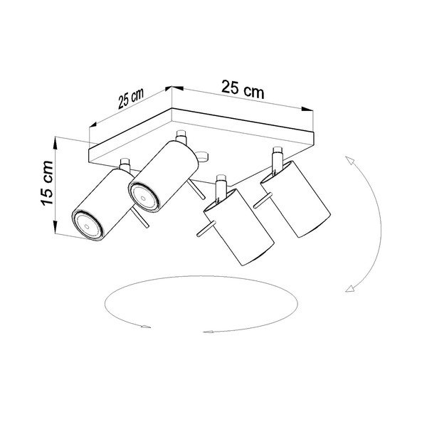 Apparecchio da soffitto grigio Quatre Etna - Sollux-image-2