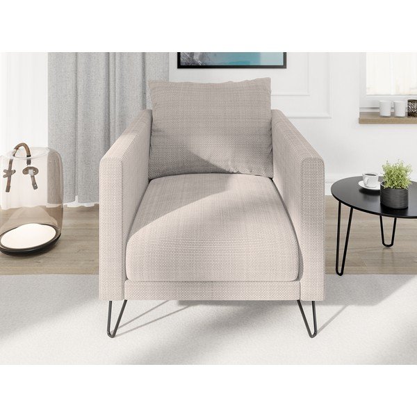 Poltrona marrone chiaro con rivestimento in ciniglia Freya – Ropez-image-1