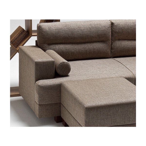 Divano marrone con pouf Ivett - Balcab Home-image-3