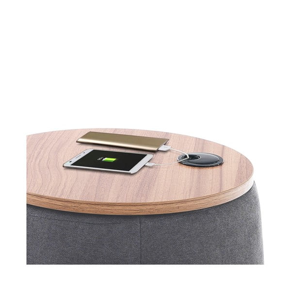 Pouf grigio con vano portaoggetti Barril - Tomasucci-image-3