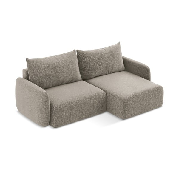 Divano angolare beige allungabile/con contenitore (con penisola a destra) Kalena – Makamii-image-3