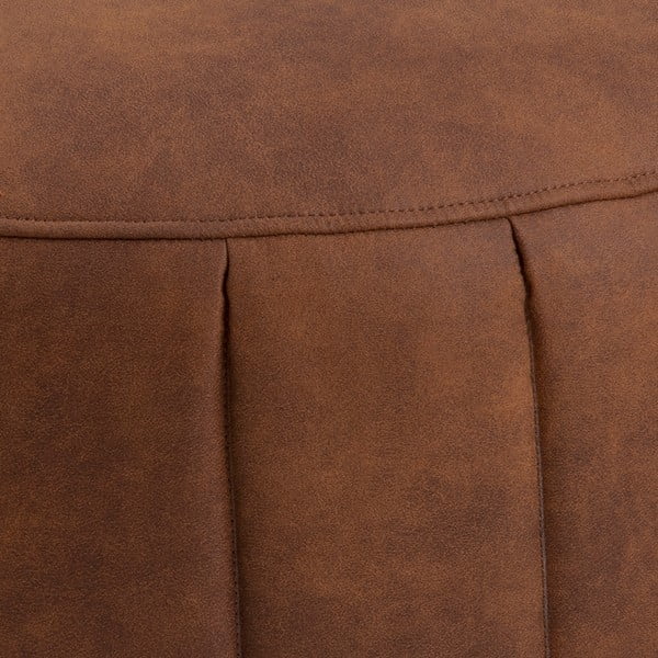 Pouf in similpelle marrone cognac , ⌀ 60 cm Doria - Actona-image-3