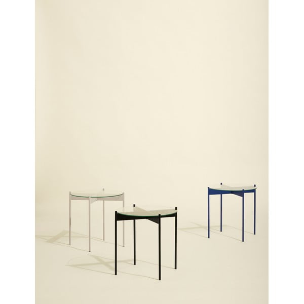 Tavolino rotondo con piano in vetro ø 45 cm Beam - Hübsch-image-1