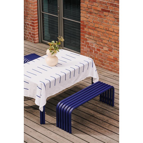 Panca da giardino blu in metallo Nokk – noo.ma-image-1