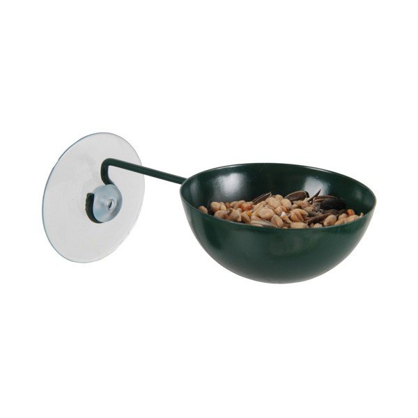 Zelené kovové krmítko s přísavkou na okno Esschert Design, ⌀ 7 cm