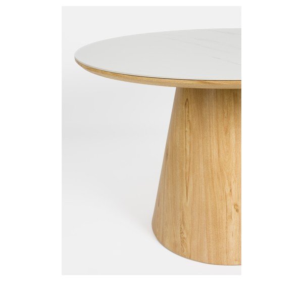 Tavolo da pranzo rotondo con piano in pietra ø 115 cm Almira – White Label-image-3