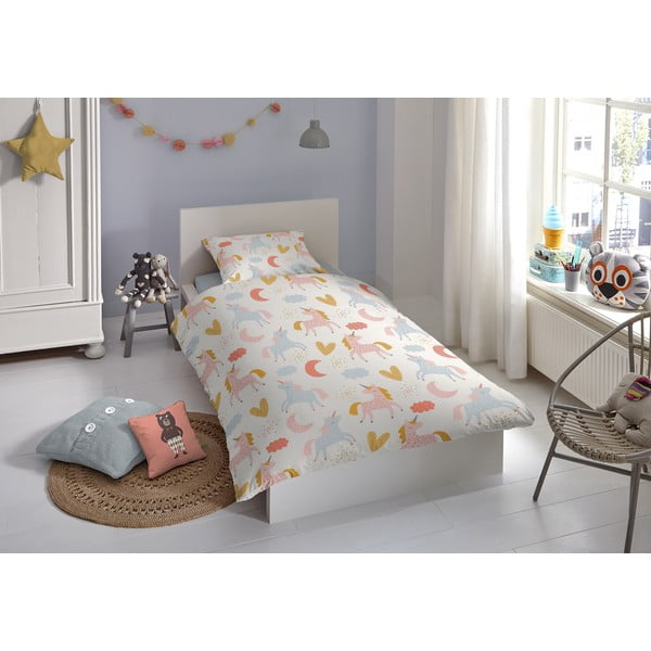 Biancheria da letto in cotone per bambini Unicorno, 100 x 135 cm - Good Morning-image-1
