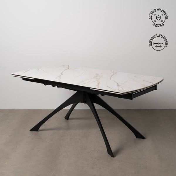 Tavolo da pranzo con piano effetto marmo allungabile con estensione 90x180 cm Rocía – Ixia-image-1