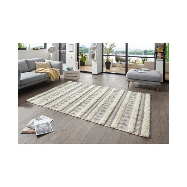 Tappeto grigio Handira Tribal Stripes, 155 x 230 cm - Mint Rugs-image-3