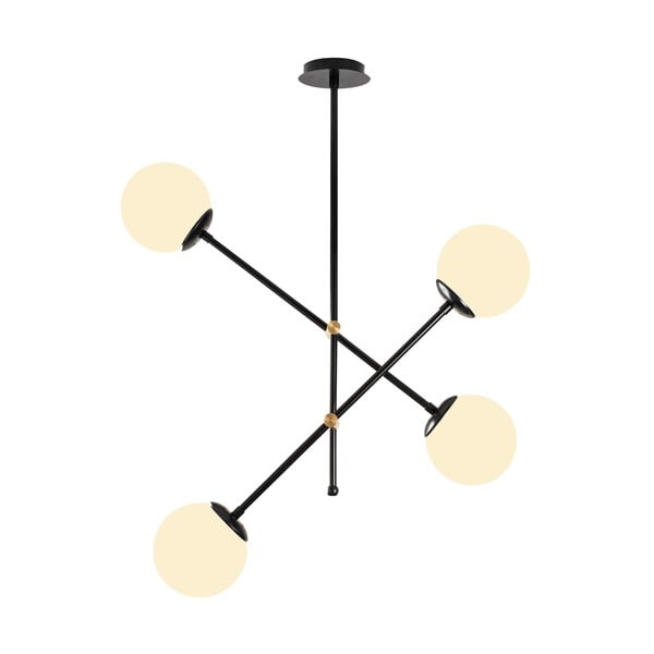 Lampadario nero con paralume in vetro Best – Opviq lights-image-2