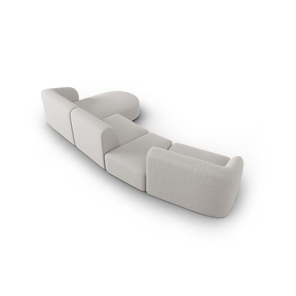 Divano angolare grigio chiaro (con penisola a destra/con chaise lounge) con rivestimento in ciniglia Paolo – Milo Casa-image-3