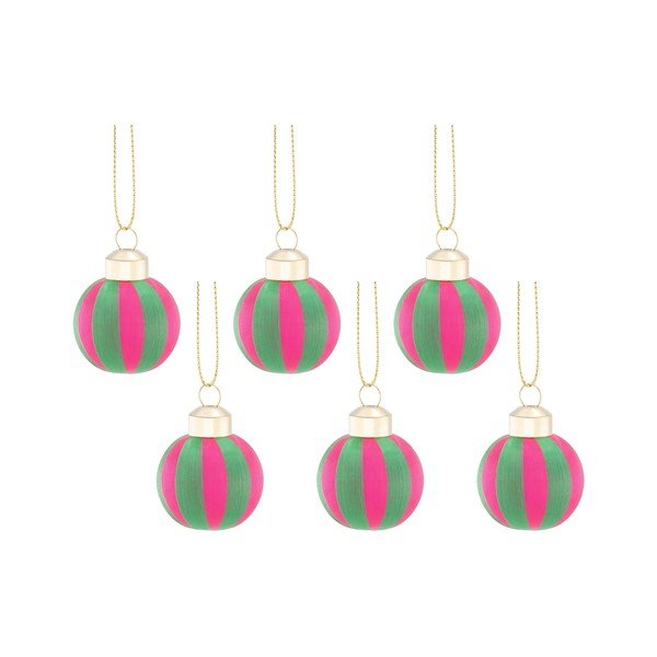 Set di palline di Natale in tessuto 6 pz 12 cm Yarn Stripe – Sass & Belle