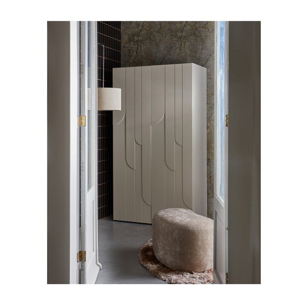 Armadio grigio chiaro in pino massiccio 110x200x57 cm Rain – WOOOD-image-1